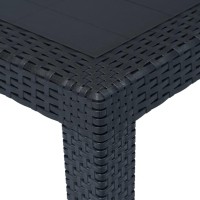 Vidaxl Patio Table Anthracite 31.1X31.1X28.3 Plastic Rattan Look