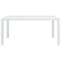 Vidaxl Patio Table White 59X35.4X28.3 Plastic Rattan Look