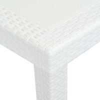 Vidaxl Patio Table White 59X35.4X28.3 Plastic Rattan Look