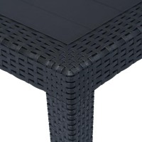 Vidaxl Patio Table Anthracite 59X35.4X28.3 Plastic Rattan Look