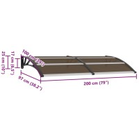 vidaXL Door Canopy Black 78.7