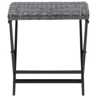 Vidaxl Folding Stool Poly Rattan Gray