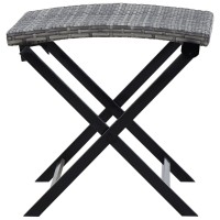 Vidaxl Folding Stool Poly Rattan Gray