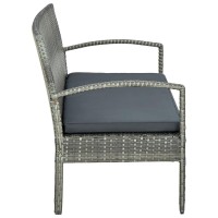 Vidaxl 3-Seater Patio Sofa With Cushion Gray Poly Rattan