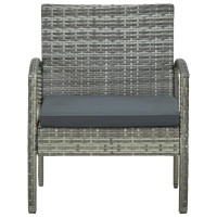 Vidaxl Patio Chair With Cushion Poly Rattan Gray