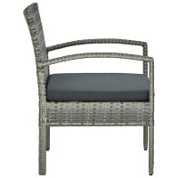 Vidaxl Patio Chair With Cushion Poly Rattan Gray