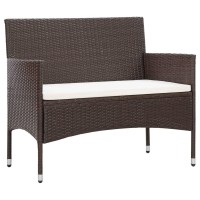 Vidaxl 4 Piece Patio Lounge Set With Cushions Poly Rattan Brown