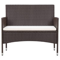 Vidaxl 4 Piece Patio Lounge Set With Cushions Poly Rattan Brown