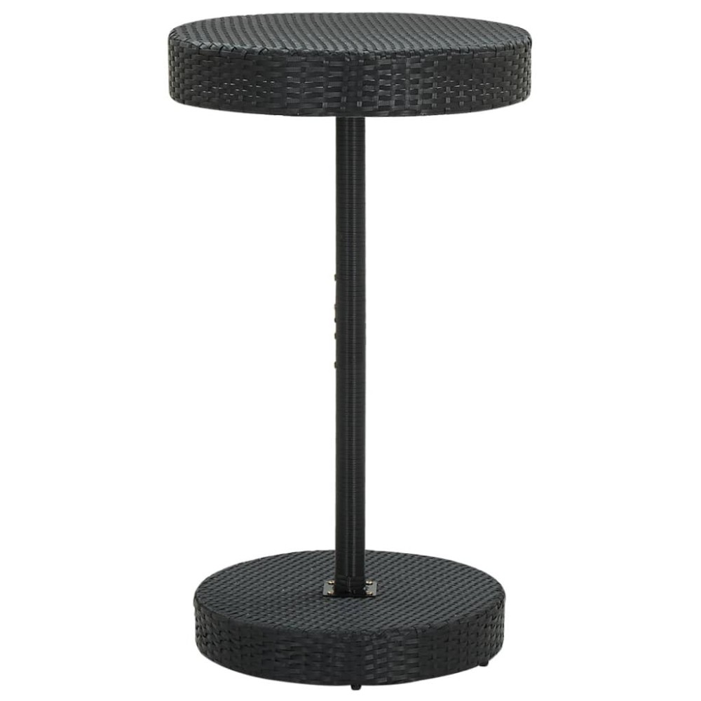 Vidaxl Patio Table Black 23.8X41.7 Poly Rattan