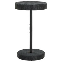 Vidaxl Patio Table Black 23.8X41.7 Poly Rattan