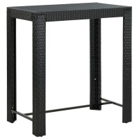 Vidaxl Patio Bar Table Black 39.4X23.8X43.5 Poly Rattan