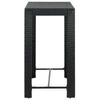 Vidaxl Patio Bar Table Black 39.4X23.8X43.5 Poly Rattan