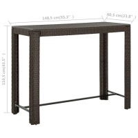 vidaXL Patio Bar Table Brown 55.3