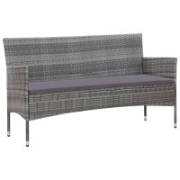 Vidaxl 5 Piece Patio Lounge Set With Cushions Poly Rattan Gray