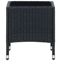 Vidaxl Patio Table Black 15.7X15.7X17.7 Poly Rattan
