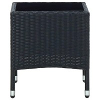 Vidaxl Patio Table Black 15.7X15.7X17.7 Poly Rattan