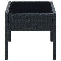 Vidaxl Patio Table Black 29.5X15.7X14.6 Poly Rattan
