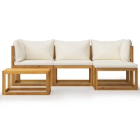 Vidaxl 5 Piece Patio Lounge Set With Cushions Solid Acacia Wood