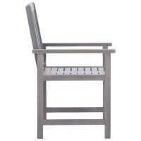 vidaXL 7 Piece Patio Dining Set Gray Solid Acacia Wood