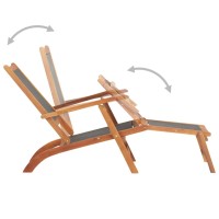 Vidaxl Sun Lounger Solid Acacia Wood And Textilene