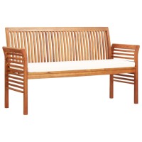 Vidaxl 3-Seater Patio Bench With Cushion 59 Solid Acacia Wood