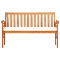 Vidaxl 3-Seater Patio Bench With Cushion 59 Solid Acacia Wood