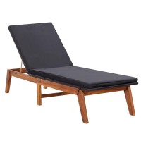 Vidaxl Sun Lounger With Table Poly Rattan And Solid Acacia Wood