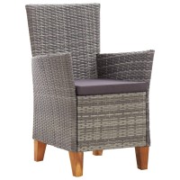 Vidaxl Patio Chairs 2 Pcs With Cushions Poly Rattan Gray
