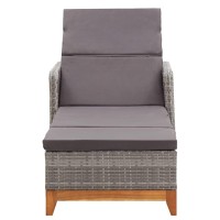 Vidaxl Sun Lounger Poly Rattan And Solid Acacia Wood Gray