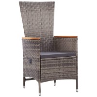 Vidaxl Patio Chairs 2 Pcs With Cushions Poly Rattan Gray