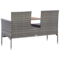 vidaXL 2-Seater Patio Bench with Tea Table 56.3