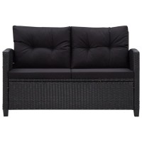 Vidaxl 6 Piece Patio Sofa Set With Cushions Poly Rattan Black