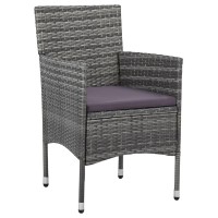 Vidaxl Patio Dining Chairs 2 Pcs Poly Rattan Gray