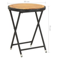 vidaXL Tea Table Black 23.6