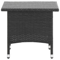 Vidaxl Tea Table Black 19.7X19.7X18.5 Poly Rattan