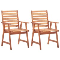 Vidaxl Patio Dining Chairs 2 Pcs Solid Acacia Wood