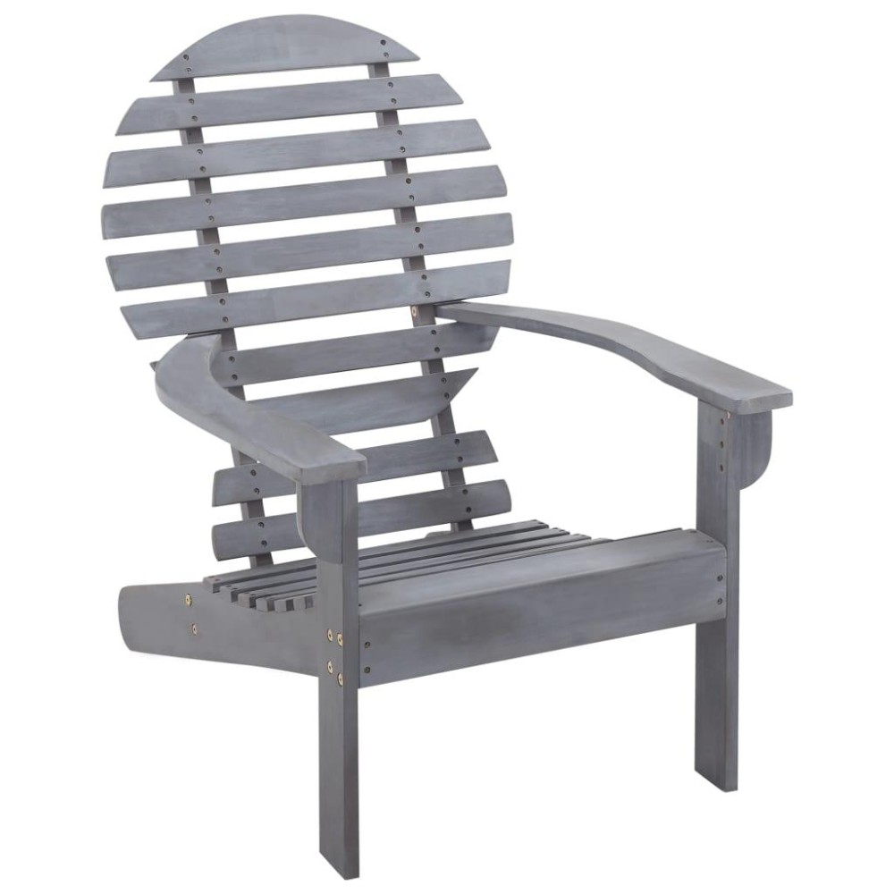 Vidaxl Adirondack Chair Solid Acacia Wood Gray