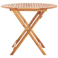 Vidaxl Folding Patio Table 35.4X29.5 Solid Acacia Wood