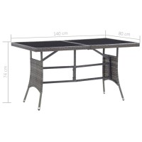 vidaXL Patio Table Gray 55.1