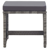 vidaXL Patio Stools 2 pcs with Cushions Poly Rattan Anthracite
