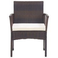 Vidaxl Patio Armchairs With Cushions 2 Pcs Brown Poly Rattan