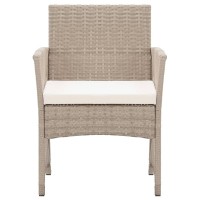 Vidaxl Patio Armchairs With Cushions 2 Pcs Beige Poly Rattan