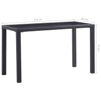 vidaXL Patio Table Black 48.4