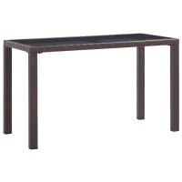 Vidaxl Patio Table Brown 48.4X23.6X29.1 Poly Rattan