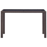 Vidaxl Patio Table Brown 48.4X23.6X29.1 Poly Rattan