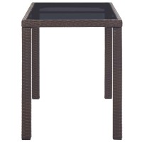 Vidaxl Patio Table Brown 48.4X23.6X29.1 Poly Rattan