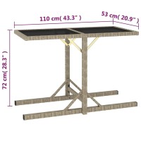 vidaXL Patio Table Beige 43.3