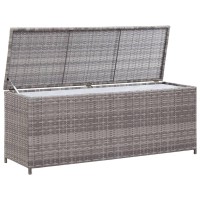 Vidaxl Patio Storage Box Gray 47.2X19.7X23.6 Poly Rattan