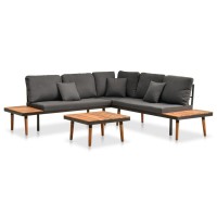 Vidaxl 4 Piece Patio Lounge Set With Cushions Solid Acacia Wood