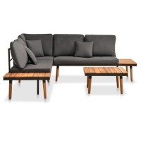 Vidaxl 4 Piece Patio Lounge Set With Cushions Solid Acacia Wood